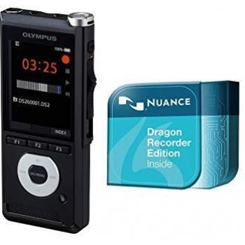 Olympus DS-2600 - Grabadora Digital con Reconocimiento de Voz, Edición Dragon Recorder y Software de Gestión de Dictado, DSS Pro, MP3, PCM, USB, Interruptor Deslizante, Ranura Rarjeta SD y Memoria 2GB