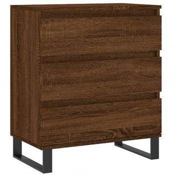 Aparador de madera contrachapada marrón roble 60x35x70 cm