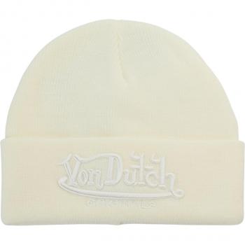 Von Dutch Flint Beige Beanie Hat