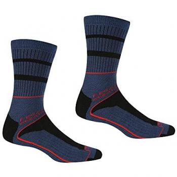 Regatta Mens Samaris 3 Season Sock - Dark Denim Cajun Orange, Size: UK 9-12 - Sale