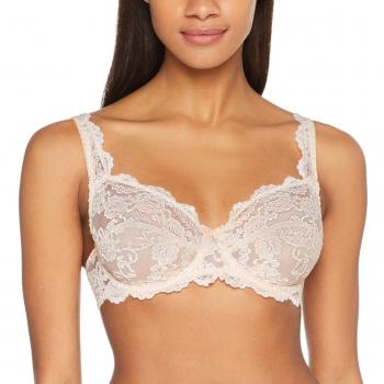 Sujetador con aros Sassa Classic Lace para mujer, color beige (Pearl 233), talla 90E, encaje, 90% poliéster y 10% elastano