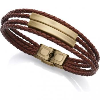 Pulsera Viceroy Air de acero y piel color marrón