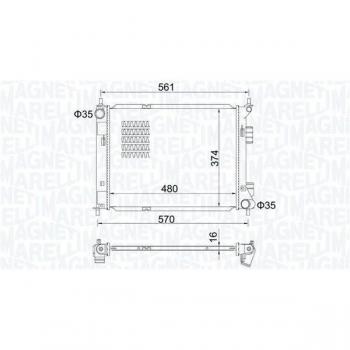 Radiador de refrigeración del motor MAGNETI MARELLI 350213204500