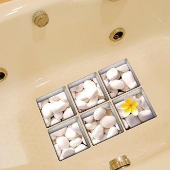 LXPAGTZ Baño creativo 3D durable resistente a las manchas de alta temperatura pasta personalidad baño impermeable HD autoadhesiva bañera antideslizante adhesivos sola hoja tamaño 130 * 130 m m
