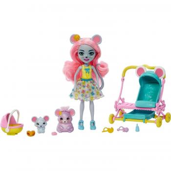 Muñeca Enchantimals City Tails Mauria Mouse Pasea Bebés (HKR57) de Enchantimals Mattel