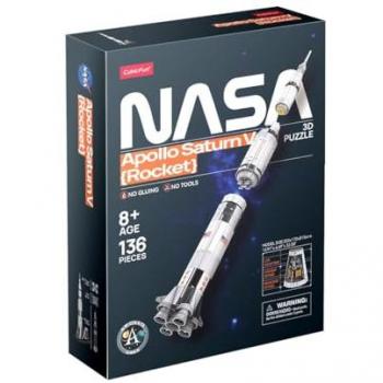 Puzzle 3D Cohete Apolo Saturno V de la NASA - Maqueta para Construir, Ideal para Adultos y Niños a Partir de 8 Años