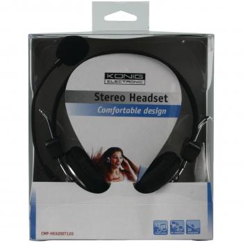 Auriculares Circumaurales KÖNIG CMP-HEADSET120 - Cableados - Negro y Plata