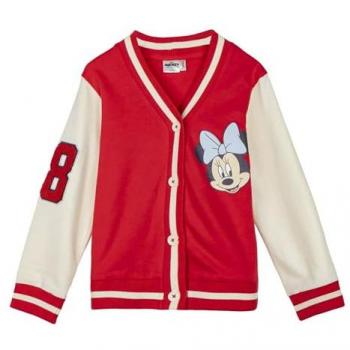 Chaqueta Infantil Minnie Mouse Rojo - Chaqueta Cotton Brushed Baseball Minnie, 100% Cotton Suave y Cálida, Diseño Exclusivo de Disney