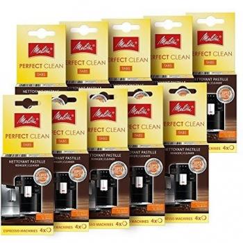 Melitta - Juego de 10  – pastillas/limpieza clean cafetera expreso/limpiador para cafeteras