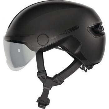 Casco Urbano Abus HUD-Y ACE Negro Talla M con Visera y Luz LED Recargable