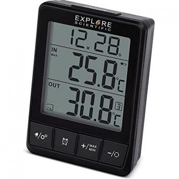 Termómetro Ambiental Multifuncción Inalámbrico Negro con Reloj y Alarma WSH-002