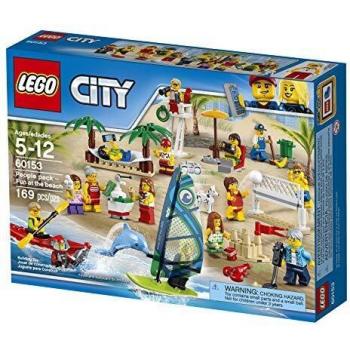 LEGO City Town - Pack de MiniFiguras Diversión en la Playa, Juguete de Construcción, Incluye Piragua y Tabla de Windsurf