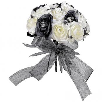 Ramo de Flores de Novia Cadáver con Calaveras y Arañas