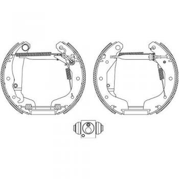 Kit de frenos de tambor HELLA 8DB 355 004-191 con cilindro de rueda y elemento de ajuste para OPEL Corsa B (3/5 puertas)