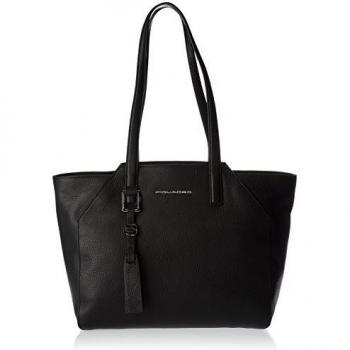Piquadro Bd4324mu, Bolso Tote para Mujer, Negro, 14x27x32 cm