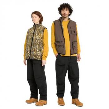 Timberland Reversible Utility Vest - Chocolate Brown, Unisex, Size XL
