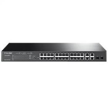 TP-Link T1500-28PCT 24-Port PoE+ Managed L2 Switch with 4 Gigabit Ports and 180W Power Supply