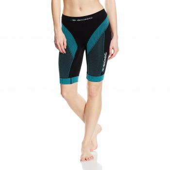 X-Bionic Adultos Funcional para Lady effektor OW Pantalones Cortos de Potencia, Primavera/Verano, Unisex, Color Negro y Turquesa, tamaño M