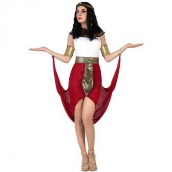 Disfraz de Mujer Adulto Cleopatra Egipcia Rojo para Carnaval, Fiesta y Teatro