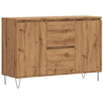 Aparador de madera de ingeniería roble artisan 104x35x70 cm, armario de almacenaje, mueble aparador, mueble de almacenaje de cocina, bufé