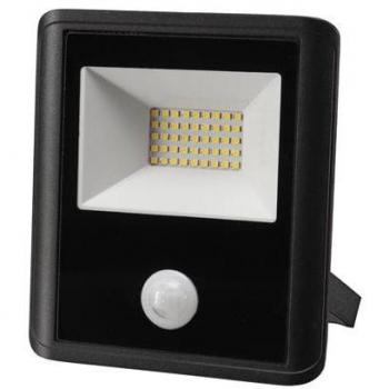 Proyector LED de exterior - 30 W - blanco neutro - carcasa negra - sensor de movimiento PIR