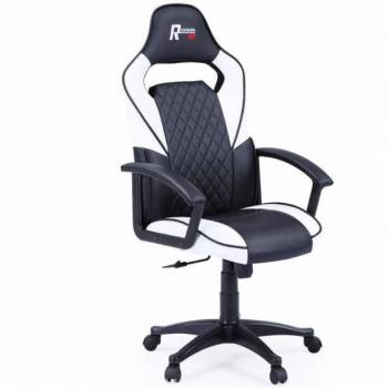 Silla gamer ergonómica Miroytengo Rombo en color blanco y negro, diseño moderno para setup