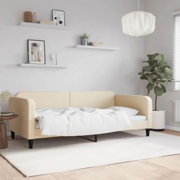 Sofá cama tela color crema 100x200 cm