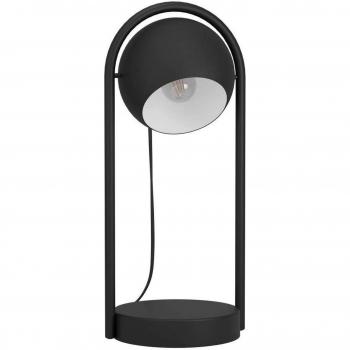 Lámpara de mesa Murnia con pantalla móvil E14 en negro y blanco, diseño minimalista de metal