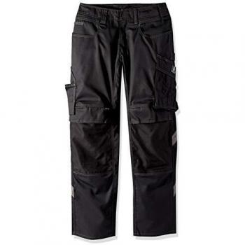 Mascot Workwear Pantalones de Trabajo Unisex MANNHEIM 37plg, pierna 82cm, Negro, Algodón y poliéster, talla 46