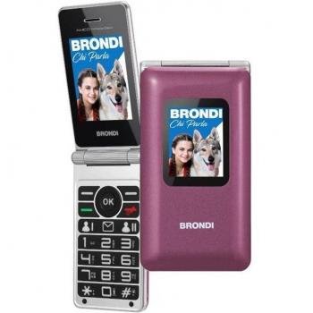 Teléfono Celular Brondi Amico Prezioso Violet Dual SIM para Ancianos 4,5 cm (1.77) con Botón SOS