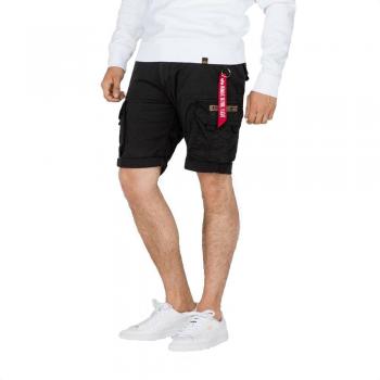 Alpha Industries Crew Shorts - Slim Fit Black Cargo Style, Size 34