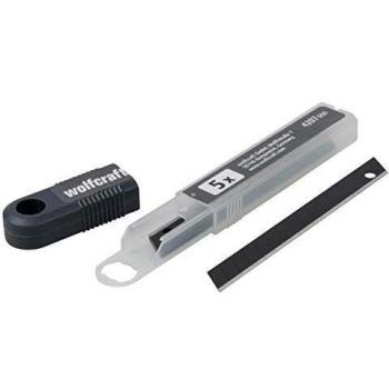 WOLFCRAFT 4207000 cuchillas separables pro sharp, muy afilada, negro, con 13 segmentos, en caja de almacenamiento PACK 5