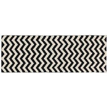 Lorena Canals 1703496031 - alfombra black&white zig-zag 80x230 cm