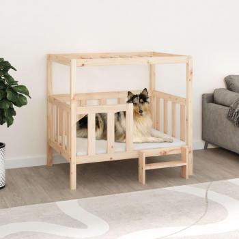 Cama para Perros de Madera Maciza de Pino 105,5x83,5x100 cm Color Blanco, Negro, Marrón miel y más