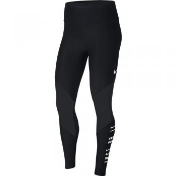Nike Power Malla Gym Mallas, Todo el año, Mujer, Color Blanco/Negro, tamaño Large