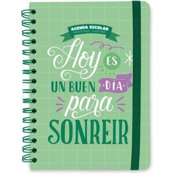 Agenda Escolar Erik Editores 2024/2025 Semana Vista 12 Meses Hoy Es Un Buen Día Para Sonreír Kalenda Verde