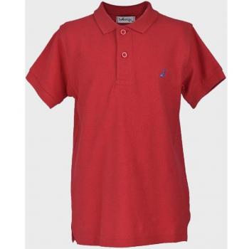 Polo de niños burdeos con detalle bordado