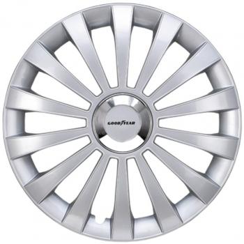 Juego de tapacubos Good Year flexo 30 plata 16. Para coches y furgonetas pequeñas.