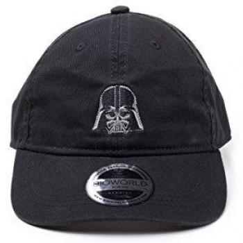 Bioworld Star Wars Darth Vader Embroidered Mask Stone Washed Denim Dad Cap Gorra de béisbol, Negro
