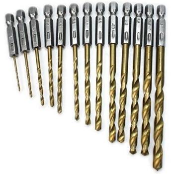 13X Durable 1/4 Hex Shank 1.5-6.5mm Acero Inoxidable Broca Taladro Drill Bit