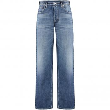 Burberry Men's Wide-Leg Jeans in Denim, Size 30, Color B6282, Straight Jeans, Male, Blue