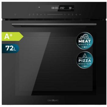 Cecotec Bolero Hexa SM406000 Glass Black Horno Multifunción Integrable A+ con 72 l de capacidad, 13 funciones incluyendo Pizza Master, Modo Eco y Defrost, Electronic Timer y potencia de 2900 W