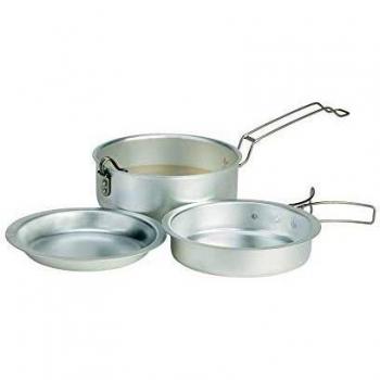 Ferrino 78056HCU.1SIZ Set Olla Cierre, Sartén con Mango Plegable y Plato Hondo, Popote Scout V, Aluminio, Adultos Unisex, Multicolor, Talla única
