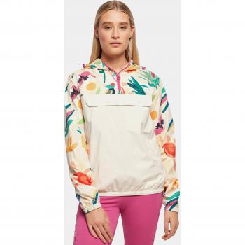 Urban Classics Women's Waterproof Mixed Pullover Jacket - White Sand Fruity