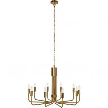 Lámpara de araña Elanova de Lindby, 10 luces, dorado, metal, para salón y comedor, E14