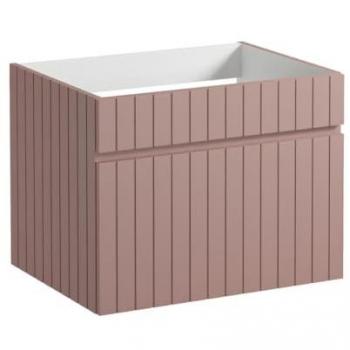 Mueble flotante rosa para lavabo estriado - 60 cm - SATARA