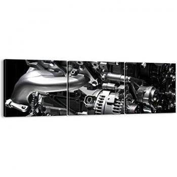 Cuadro sobre lienzo - Impresión de Imagen - Motor modos construcción - 120x40cm - Imagen Impresión - Cuadros Decoracion - Impresión en lienzo - Cuadros Modernos - Lienzo Decorativo - CA120x40-1395
