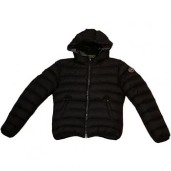 Colmar Women's Recycled Black Down Jacket with Fixed Hood, Size XL