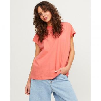 Camiseta Jack & Jones Astrid coral manga sisa para mujer