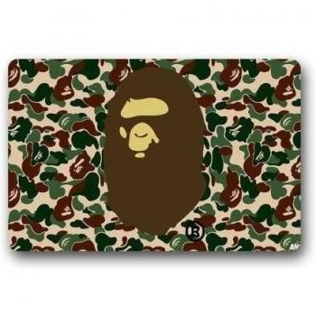 Custom BAPE camuflaje máquina lavable Tela superior y goma antideslizante para interiores Casa Oficina Baño Welcome Felpudo 23.6 x 15.7 non Woven Fabric